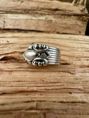 Handcrafted Silver-Tone Statement Ring in Antique Finish